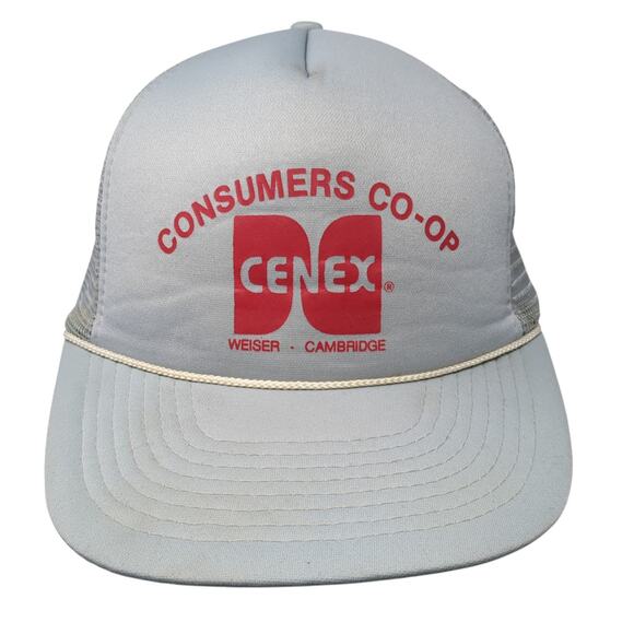 Consumers Co-op Cenex Snapback Trucker Hat Gray One Size Mesh Back Rope Mohr's - Picture 1 of 9